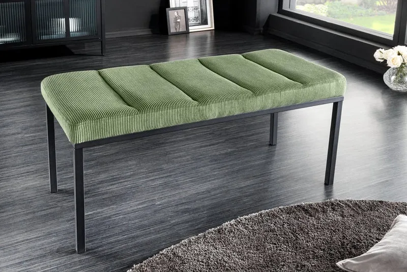 Elegante Sitzbank PLANO 80cm grün Cord