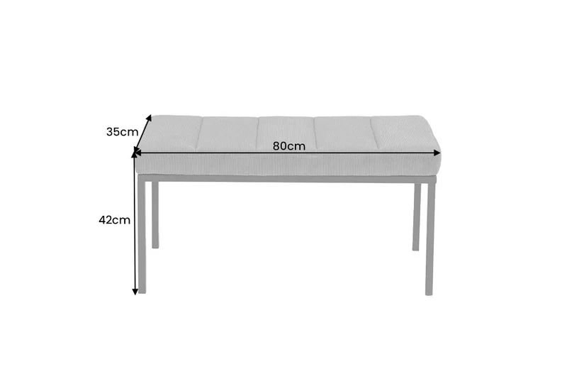Elegante Sitzbank PLANO 80cm grün Cord