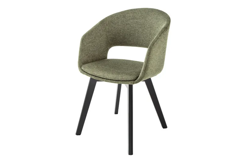 Design Stuhl DENMARK grün schwarze Holzbeine