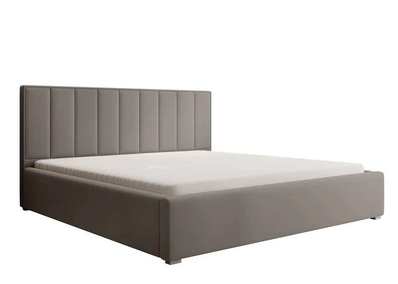 Polsterbett 200x200 cm Rinus beige aus hydrophobem Stoff