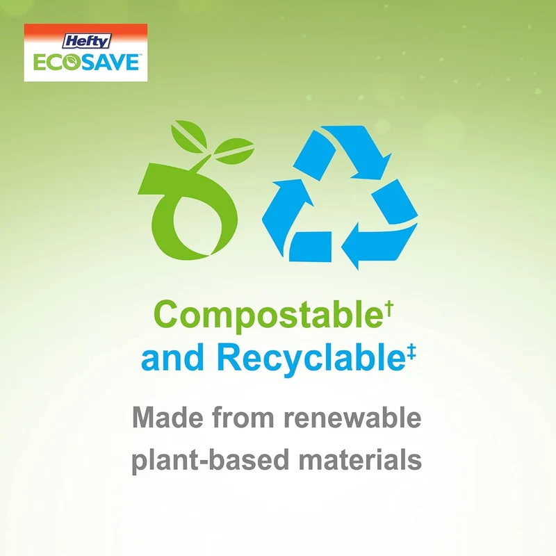 Hefty ECOSAVE Compostable Disposable Paper Plates Dinner 10", 80 Count 🍁 All In One Marketplace Canada