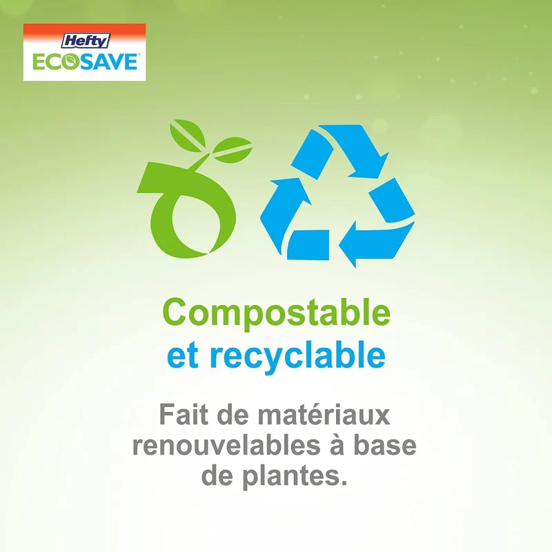 Hefty ECOSAVE Compostable Disposable Paper Plates Dinner 10", 80 Count 🍁 All In One Marketplace Canada