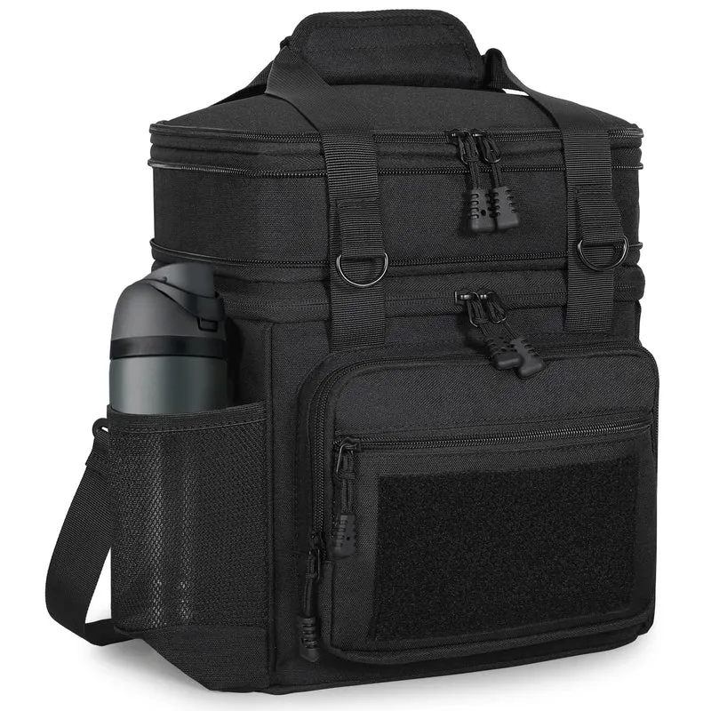 Tactical Lunch Box Cooler Bag - Expandable Insulated Lunch Bag for Men Daily - Large Lunchbox for Adults Work Shifts Outdoor Trips Black 16L 🍁 All In One Marketplace Canada