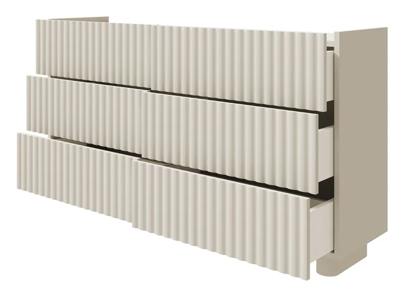 Kommode mit sechs Schubladen Fiorra 147 cm Kaschmir