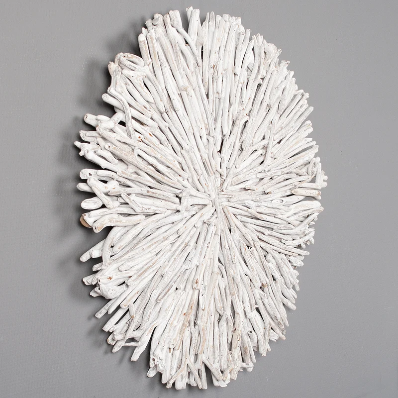 Wand-Deko-Objekt BULAT White Wash Ø ca. 70cm Treibholz Wandbild