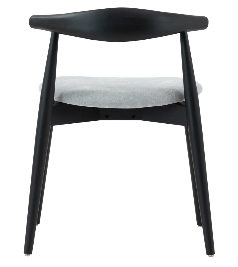 Holzstuhl für das Esszimmer Dinesse mit pflegeleichtem Stoff in grauem Chenille/Schwarz