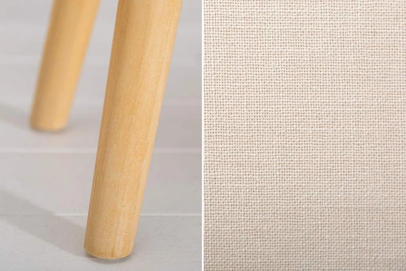 Elegante Sitzbank CAROLIN 90cm beige Polsterbank Armlehne