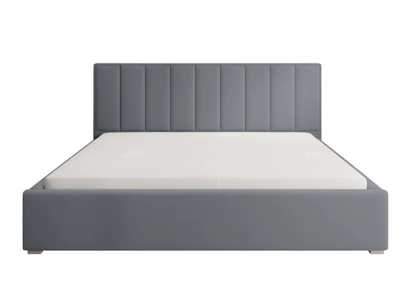 Gepolstertes Bett 200x200 cm Rinus grau aus hydrophobem Stoff