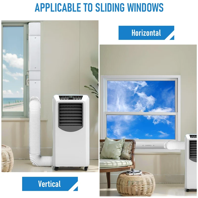 Portable Air Conditioner Window Kit with 5.9" Exhaust Hose, Portable AC Window Vent Kit for Sliding Window Seal with PVC Plate, Universal Coupler Fits 5.9 & 5.1 Inch Diameter Exhaust Hose 🍁 All In One Marketplace Canada
