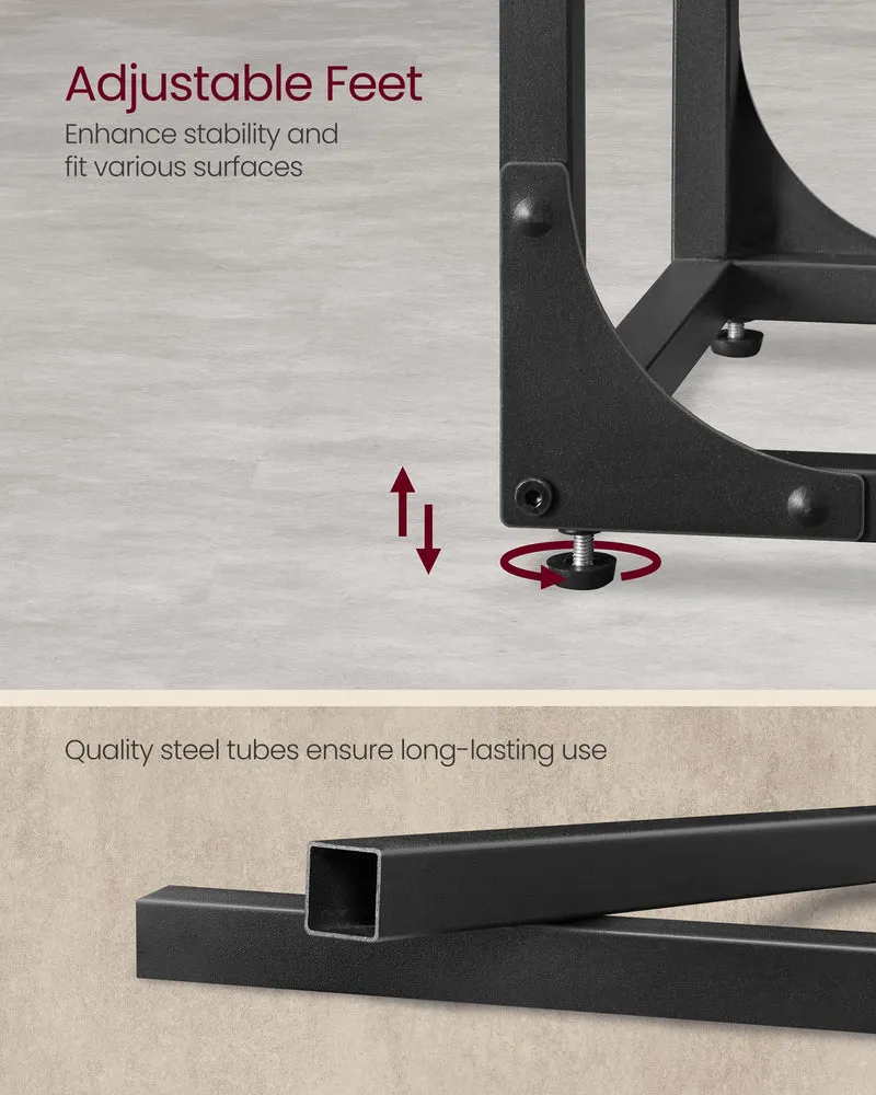 VASAGLE C-Shaped End Table, Small Side Table for Couch, Sofa Table with Metal Frame for Living Room, Bedroom, Bedside, Rustic Brown and Black ULET350B01 🍁 All In One Marketplace Canada