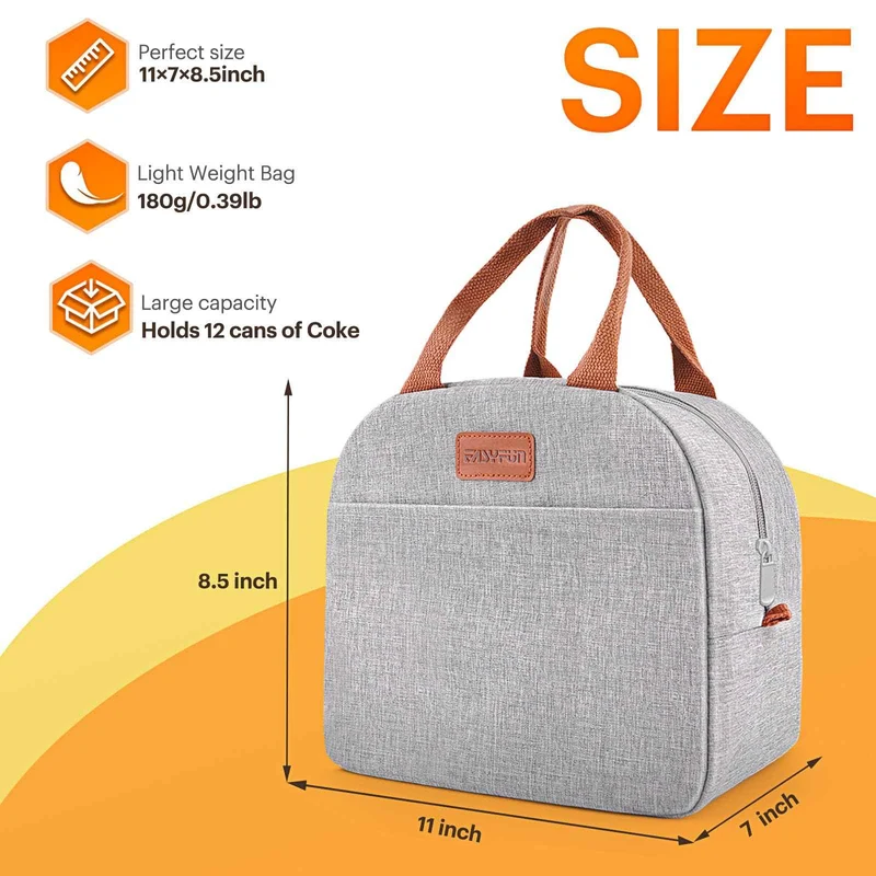Lunch Bag for Women & Men Adult Insulated Lunch Box, Small Leakproof Cooler Food Lunch Containers Reusable High Capacity Lunch Tote Bags for Work, Travel, Outdoor 🍁 All In One Marketplace Canada