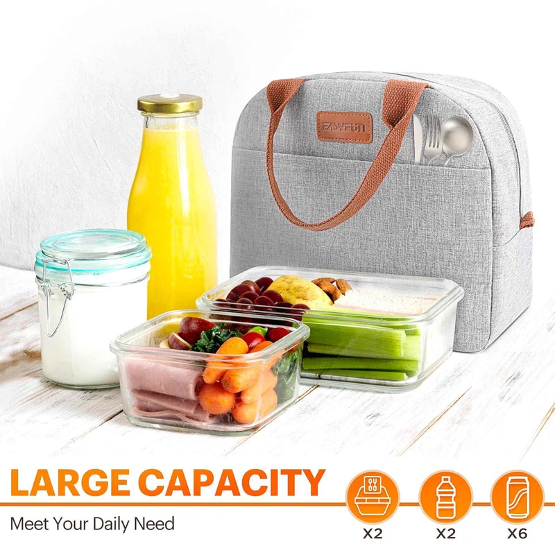Lunch Bag for Women & Men Adult Insulated Lunch Box, Small Leakproof Cooler Food Lunch Containers Reusable High Capacity Lunch Tote Bags for Work, Travel, Outdoor 🍁 All In One Marketplace Canada