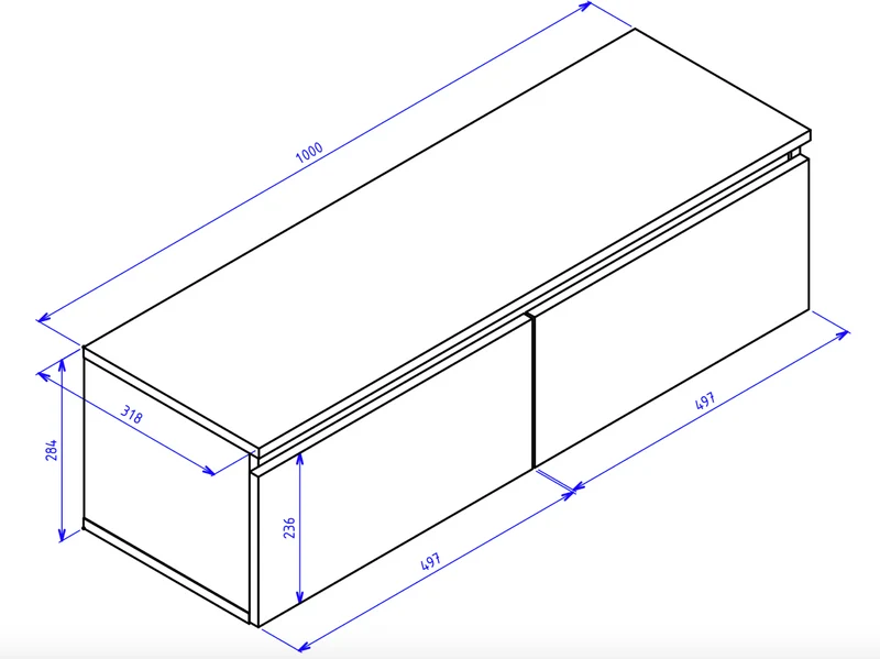 Bemmi Hängeschrank für TV 100 cm Lindberg-Eiche