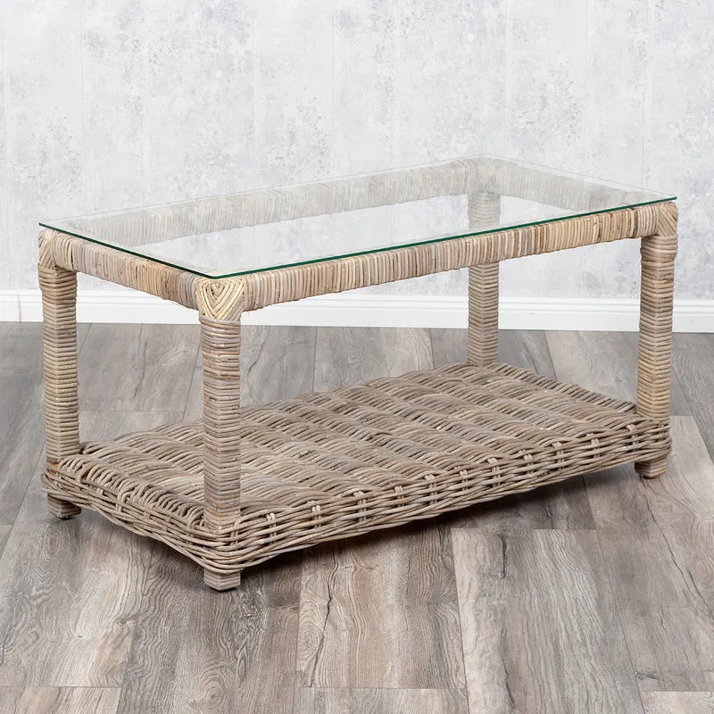 4tlg. Loungemöbel-Set Sitzgruppe LIVING Rattan Grey
