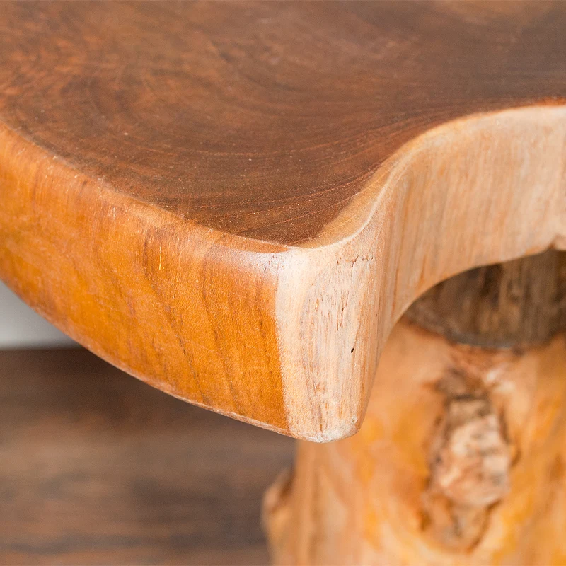 Massivholz Teak Beistelltisch MELAYA Natural ca.D 45cm Unikat