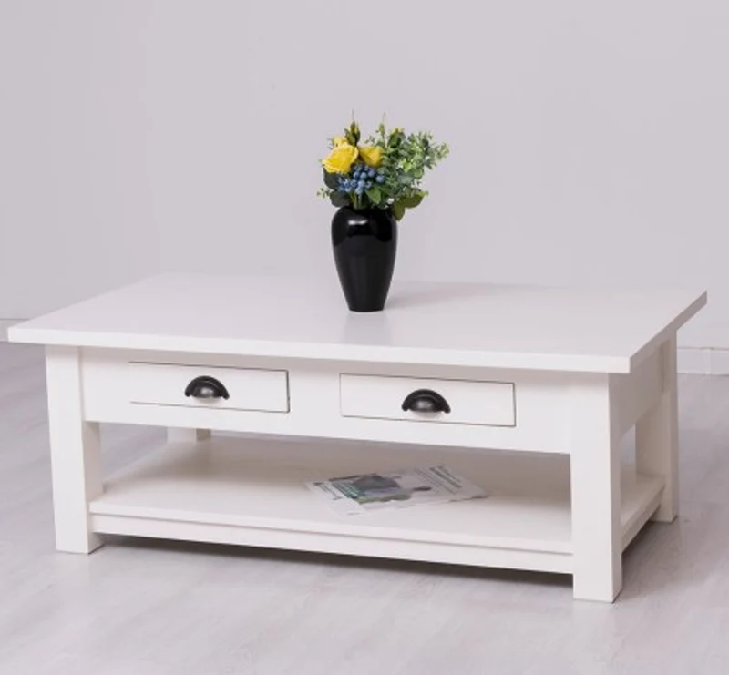 Casa Padrino Couchtisch im Landhausstil mit 2 Schubladen, 120 x 65 x 45 cm