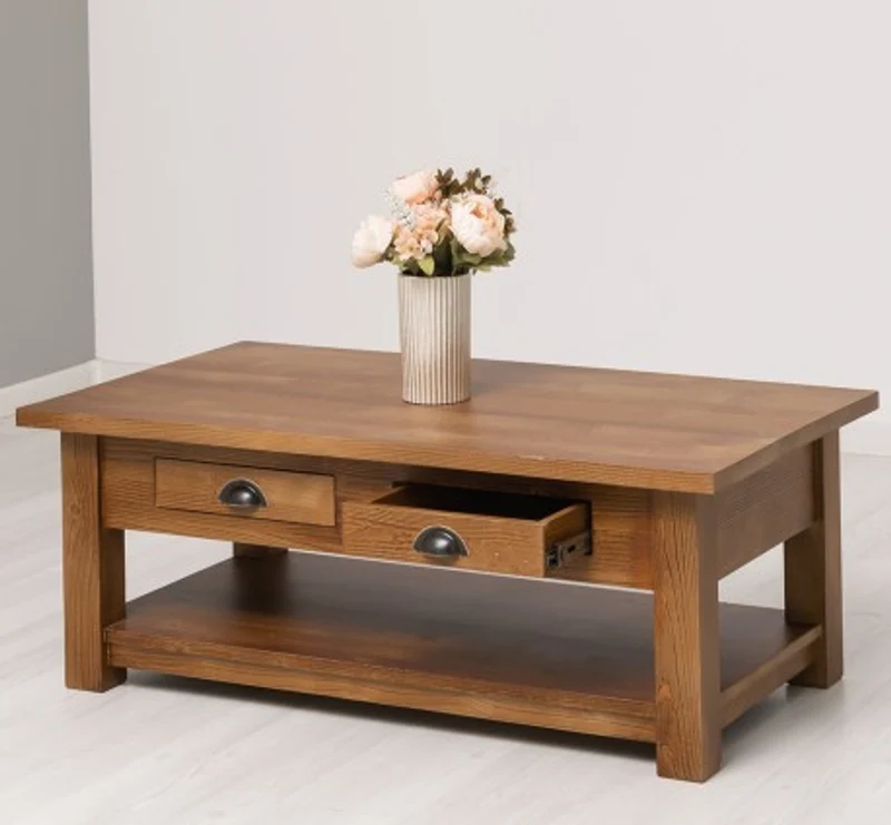 Casa Padrino Couchtisch im Landhausstil mit 2 Schubladen, 120 x 65 x 45 cm