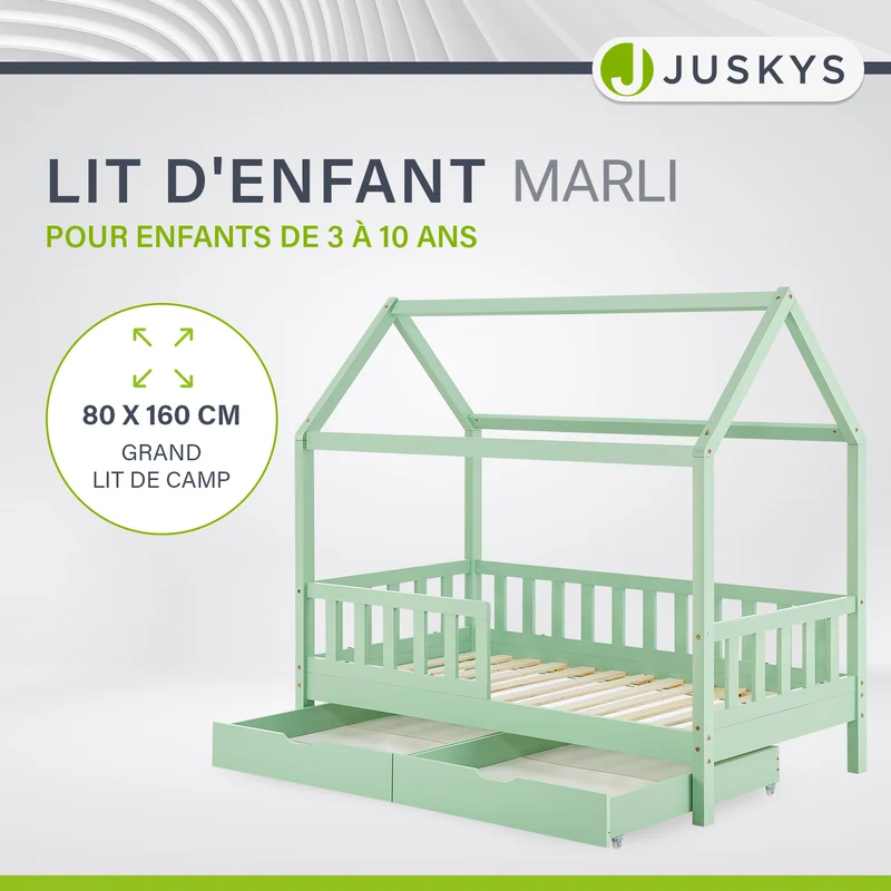 Kinderbett Marli 80 x 160 cm mit Bettkasten