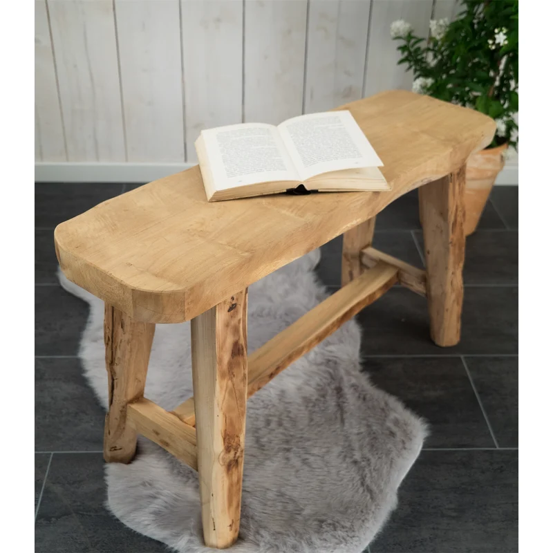 SITZ BÄNKCHEN "COSTA" | Teak, 80 cm | Holzbank, Beistellbank