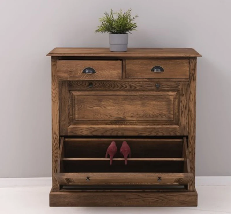 Casa Padrino Schuhschrank im Landhausstil mit 2 Türen und 2 Schubladen, 103 x 35 x 105 cm