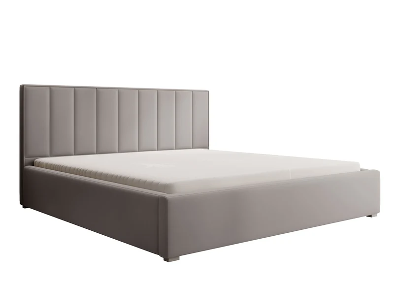 Polsterbett 180x200 cm Rinus mit Stauraum, hellbeige, aus hydrophobem Stoff