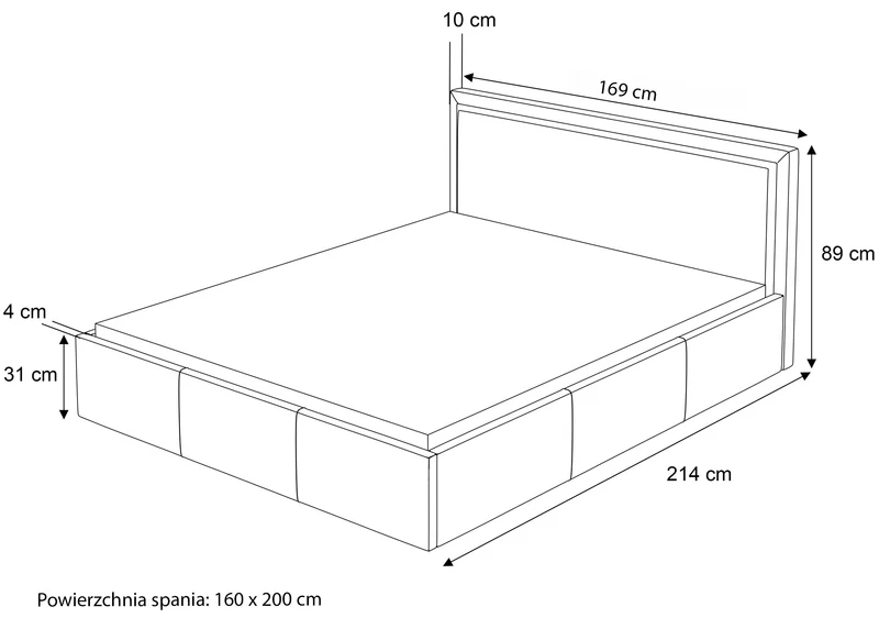Polsterbett 160x200 cm Soave mit Stauraum und Metallrahmen, hellbeiger Samt