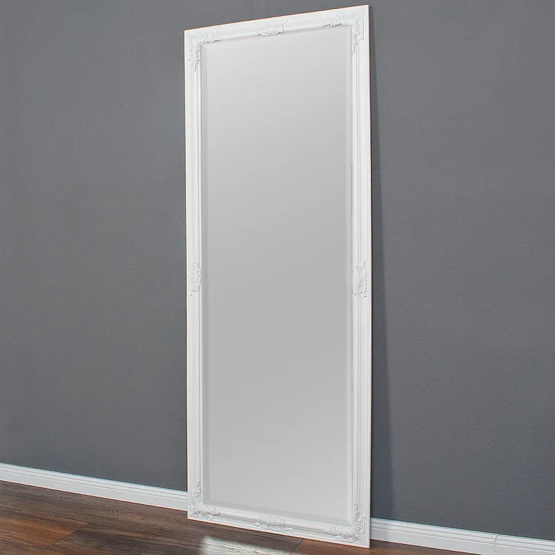 Eleganter Barock Spiegel BESSA 160x60cm weiß-matt Holzrahmen