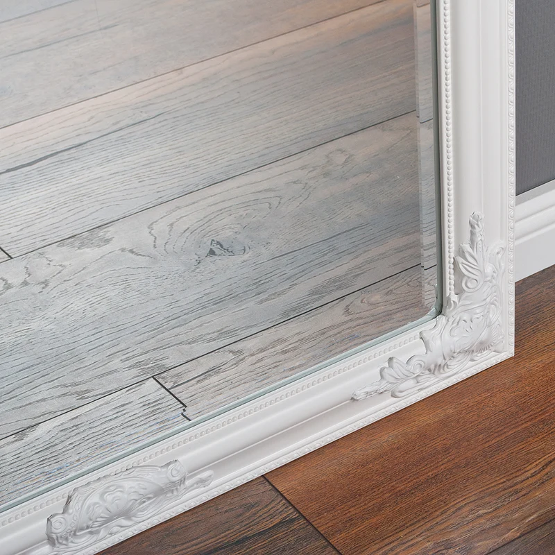 Eleganter Barock Spiegel BESSA 160x60cm weiß-matt Holzrahmen