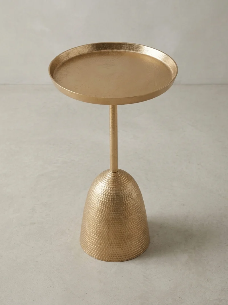 Beistelltisch – Rund Mattgold Aluminium lackiert 33x33x53 cm