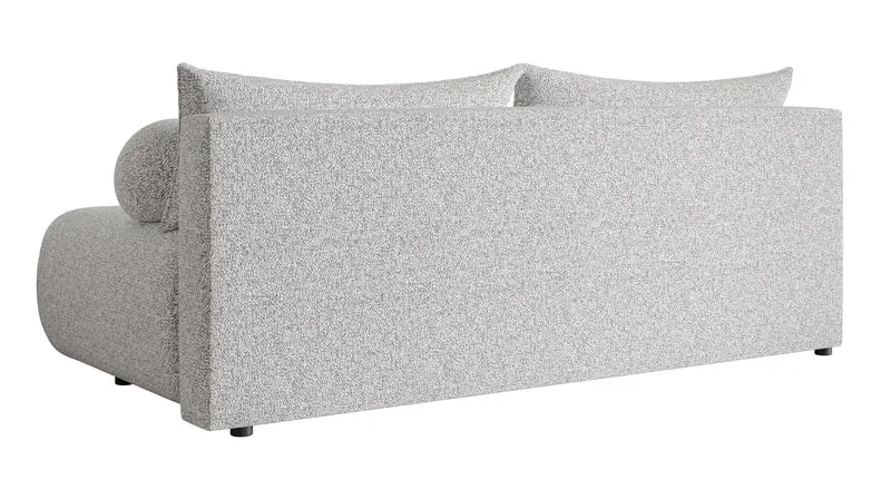 Dreisitziges Sofa Dandelino Mini mit Schlafunktion, hellgraues Geflecht