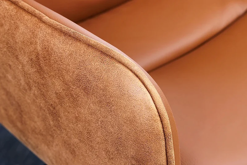 Bequemer Drehstuhl CHARLES III cognac Echtleder Mikrofaser