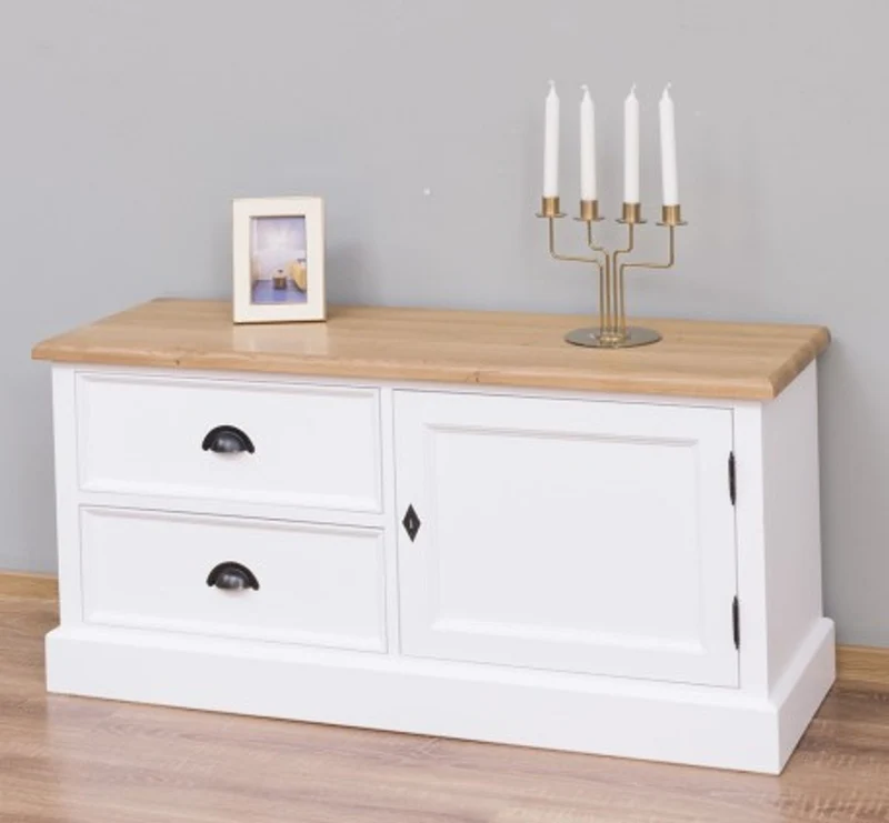 Casa Padrino TV Schrank im Landhausstil mit 1 Tür und 2 Schubladen, 120 x 40 x 57 cm