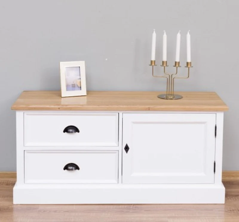 Casa Padrino TV Schrank im Landhausstil mit 1 Tür und 2 Schubladen, 120 x 40 x 57 cm