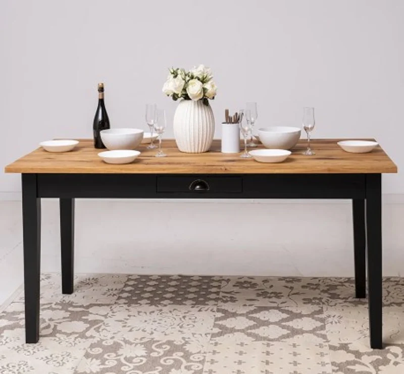 Casa Padrino Esstisch im Landhausstil mit Eichenholzplatte, 180 x 90 x 78 cm