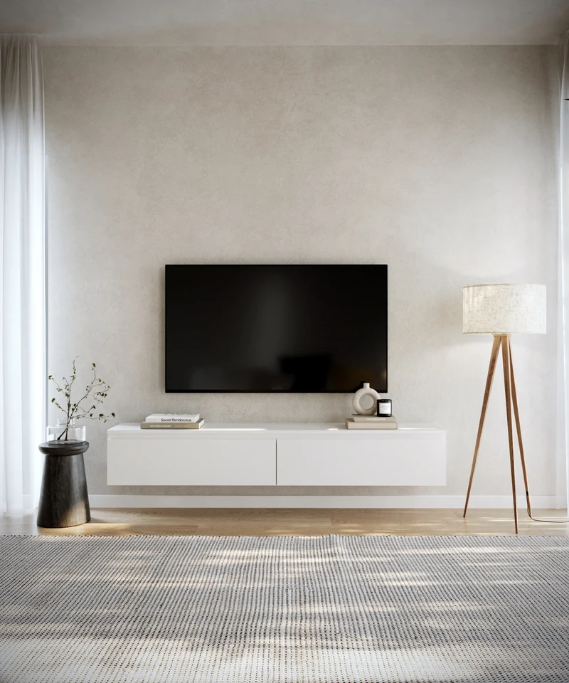 Hängender TV-Schrank Bemmi 175 cm Weiß