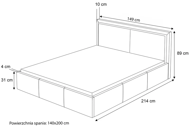 Polsterbett 140x200 cm Soave II mit Stauraum und Metallrahmen, hellbeiger Samt