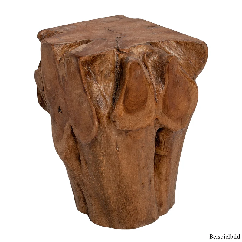 Beistelltisch Hocker HEAVY STOOL Teak Handmade massiv eckig