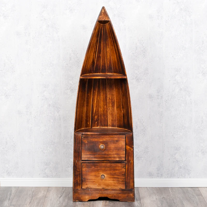 Massivholz Bootsregal / Bücherregal LACI Geflammt 150cm