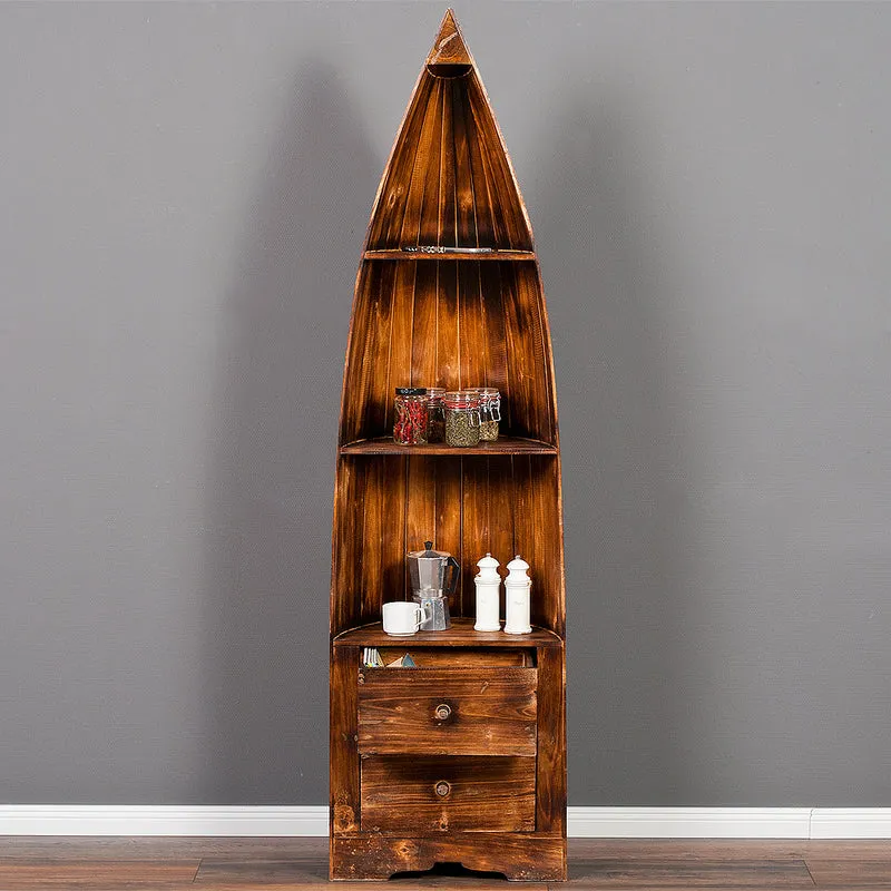 Massivholz Bootsregal LACI Bücherregal 195cm Geflammt
