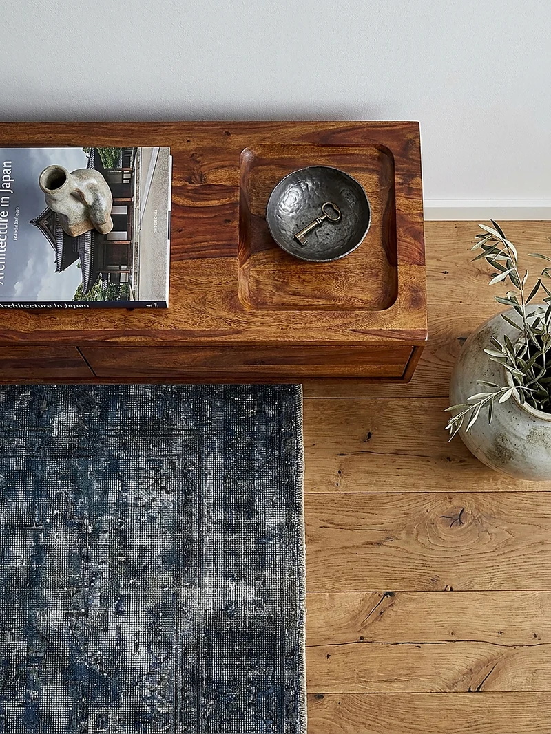 Lowboard Hängend Massivholz Modern Stil mit 2 Schubladen
