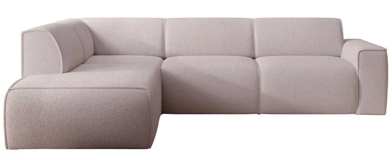 Ecksofa Bouvi L-förmig mit linker Armlehne, beige Bouclé