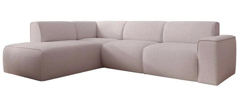 Ecksofa Bouvi L-förmig mit linker Armlehne, beige Bouclé