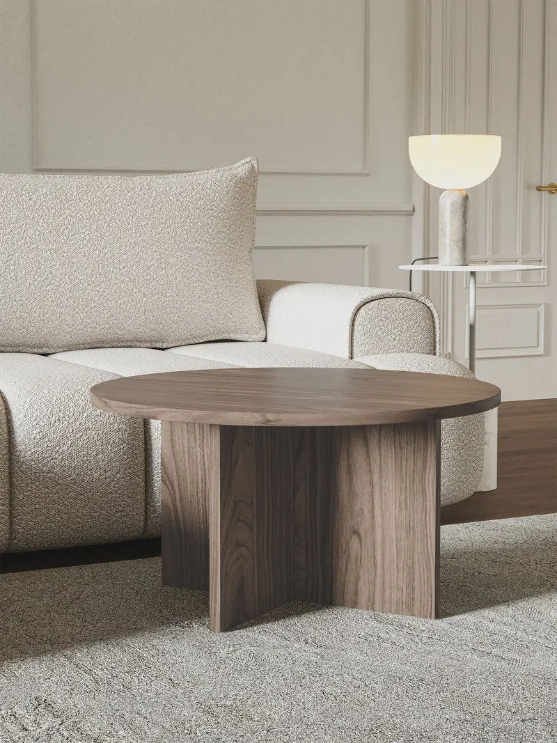 Runder Couchtisch Ovo 76 cm Wisconsin-Nussbaum