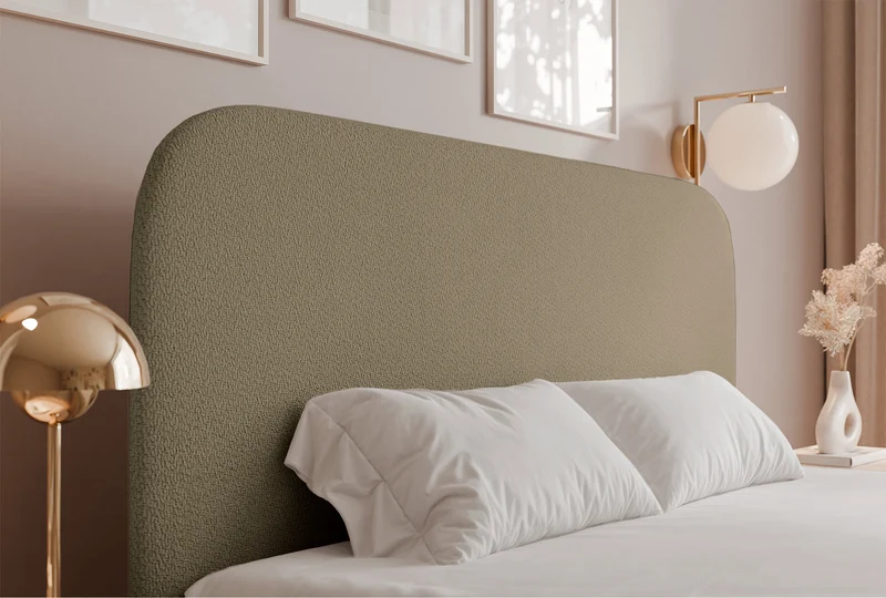 Polsterbett 140x200 cm Sonvivo mit Bettkasten, dunkelbeiger Chenille-Stoff, Metallrahmen