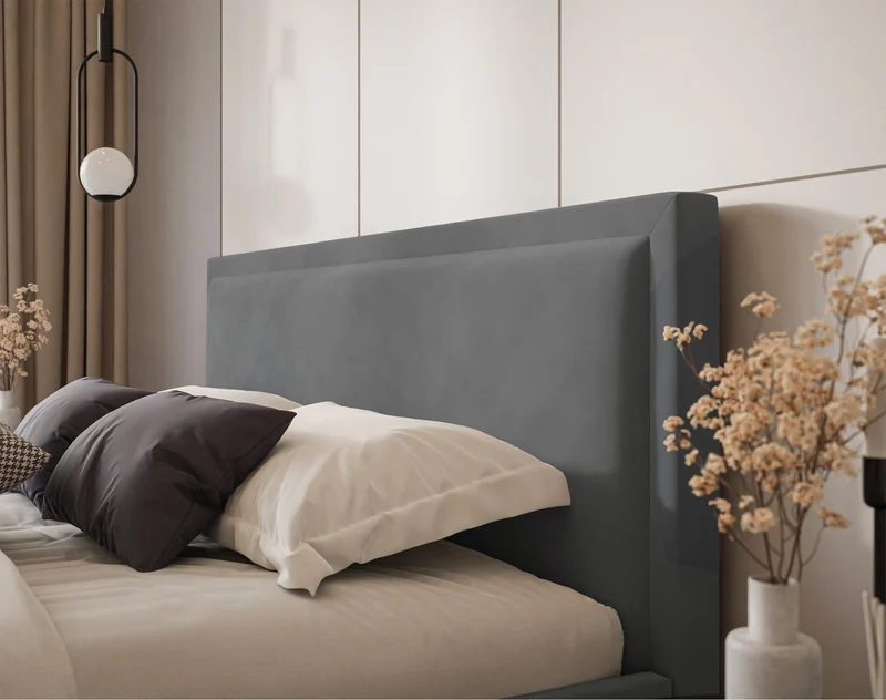 Gepolstertes Bett 160x200 cm Soave mit Stauraum und Metallrahmen, Stahlvelours