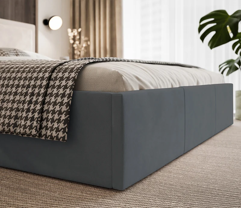 Polsterbett 180x200 cm Soave II mit Stauraum und Metallrahmen, Stahlvelours