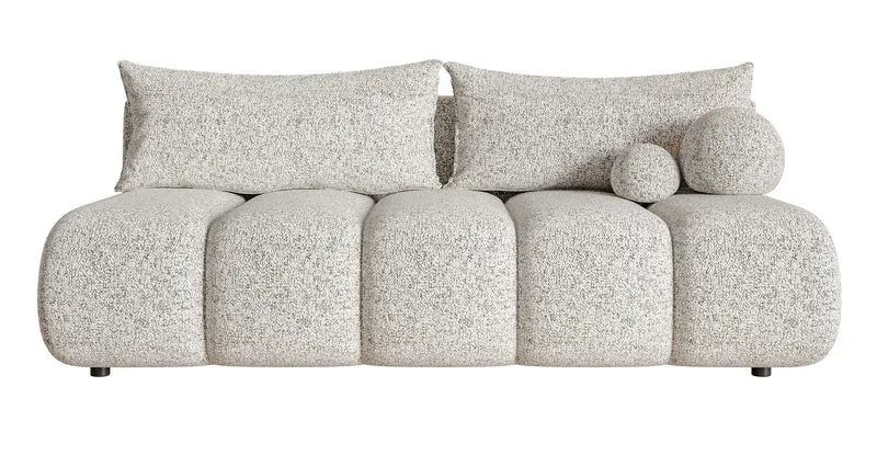 Dreisitziges Sofa Dandelino Mini mit Schlafunktion, beige Flechtoptik