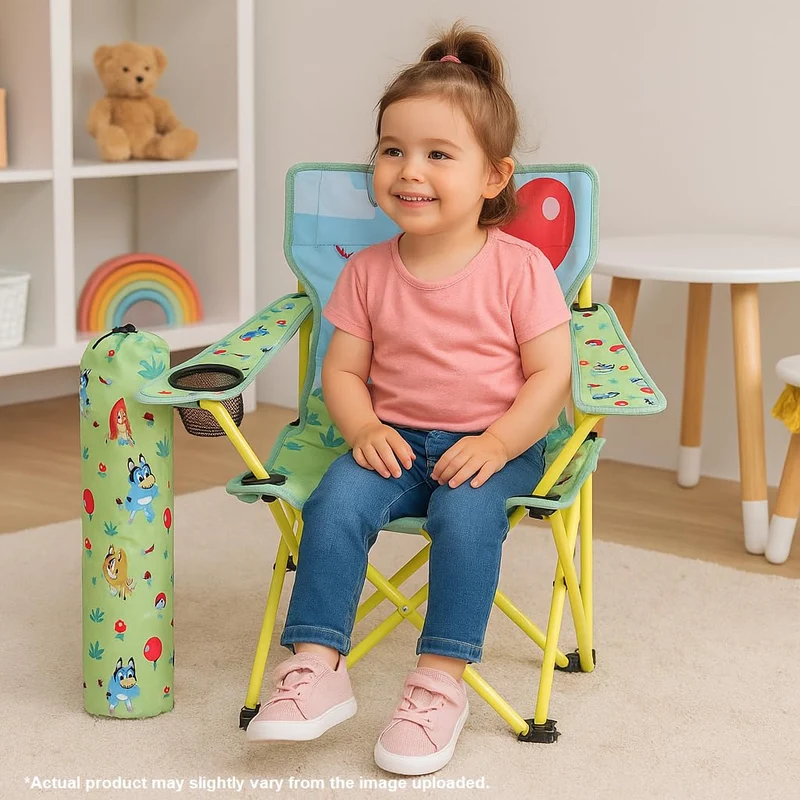 Bluey Folding Camp Chair with Cup Holder and Carry Bag, 600D Polyester, Toddlers up to 80 lbs 🍁 All In One Marketplace Canada