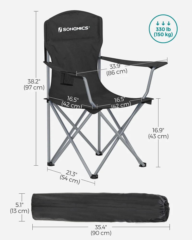 SONGMICS Set of 2 Folding Camping Chairs, Max. Load Capacity 330 lb 🍁 All In One Marketplace Canada