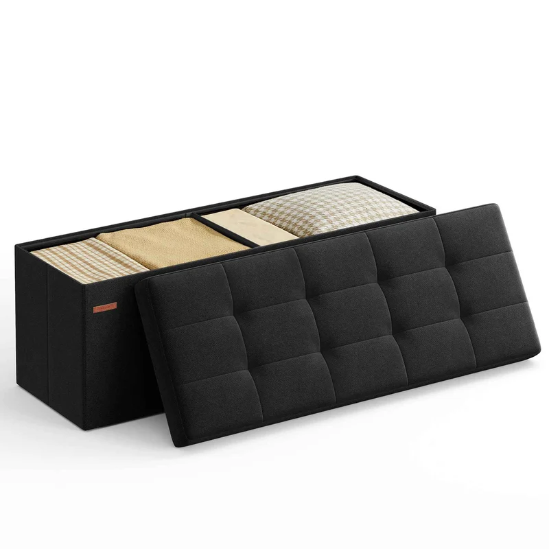 SONGMICS 110 cm Folding Storage Ottoman Bench, Padded Seat 🍁 All In One Marketplace Canada
